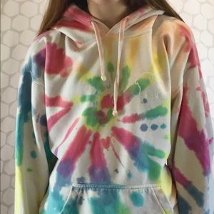 Ivory Ella Oversized Rainbow Tie Dye Hoodie